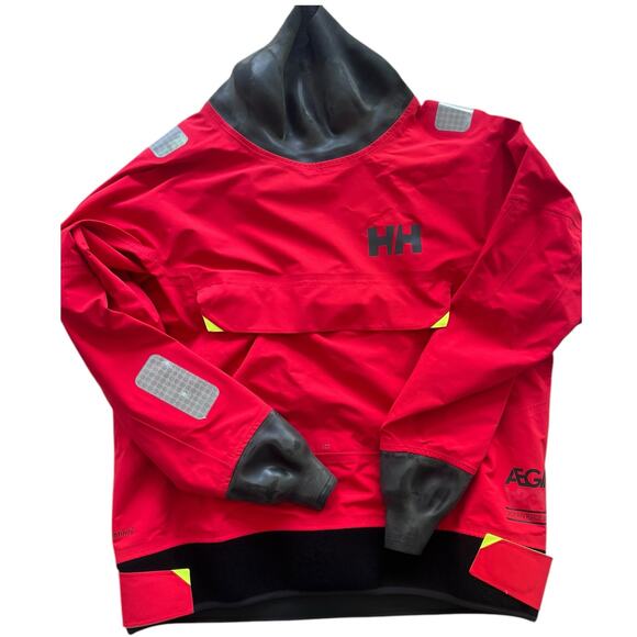 Men's L Ægir Race Light Smock 2.0 Helly Hansen Tech Professional Sailing | RED - Picture 3 of 16